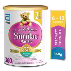 Similac Max-Pro 2 Baby Milk 360g
سيميلاك ماكس برو ٢ حليب أطفال ٣٦٠ جم