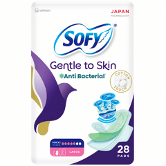 Sofy Gentle to Skin Anti Bacterial Maxi Thick Large 28 Sanitary Pads
