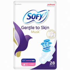 Sofy Gentle to Skin Musk Maxi Thick Large 28 Sanitary Pads
سوفي لطيفة علي البشرة بالمسك ماكسي سميكة حجم كبير 28 فوطة صحية