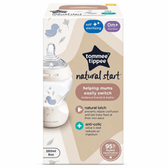 Tommee Tippee Natural Start +0m Decorated Feeding Bottle Girl 260 ml
تومي تيبي ببرونة ناتشورال ستارت ضد المغص مزخرفة للبنات من أول يوم 260 مل