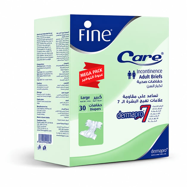 Fine Care Adult Diapers Large 30 Diapers