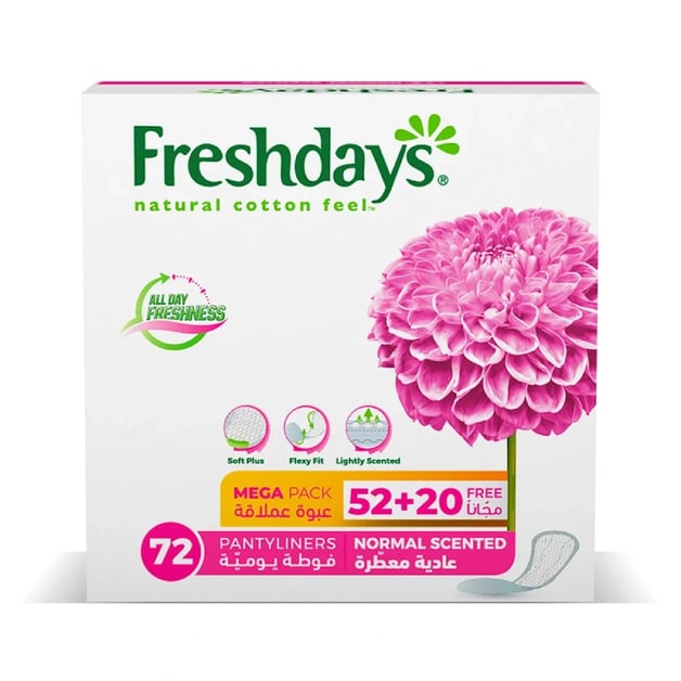Freshdays Pantyliner Normal Scented (52+20 Pantyliners Free)