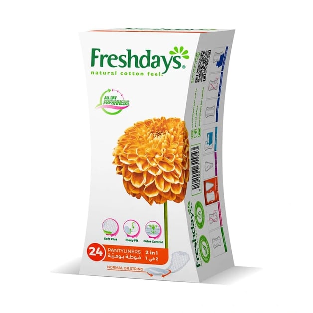 Freshdays Pantyliner 2 in 1 Normal Or String 24 Pantyliners