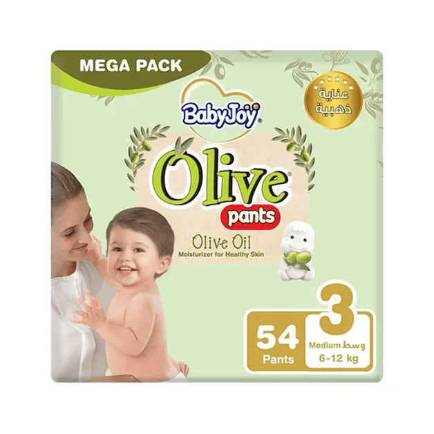 Baby Joy Olive Pants Medium (3) 6-12 Kg Mega Pack 54 Pants