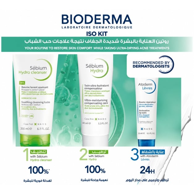 Bioderma Iso kit (Cleanser + Cream + Balm)