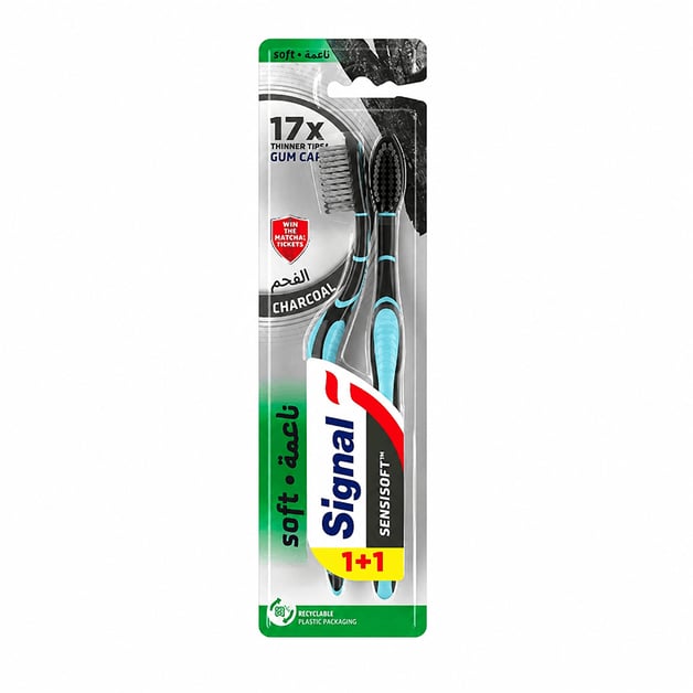Signal Toothbrush Charcoal Pack Of 2 Soft