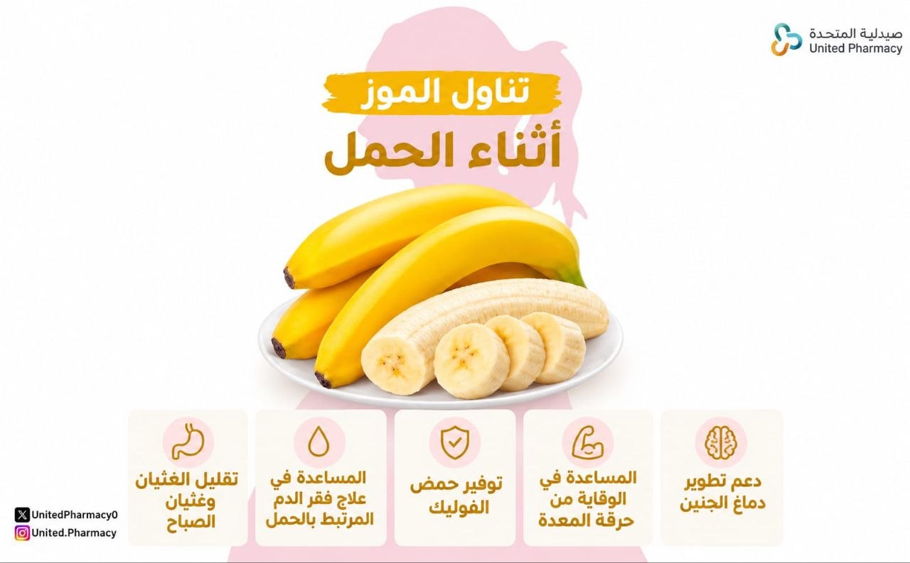 فوائد الموز للحامل في الشهور الأخيرة