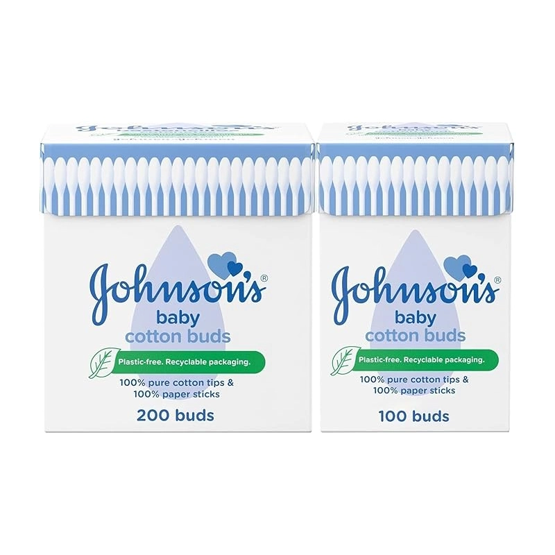 جونسون أعواد قطن للأذن 200 قطعة + 100 قطعة مجانًا — صورة 1