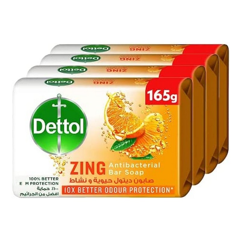 ديتول صابون مضاد للبكتريا zing 165 جم(3صابونة +1 صابونة مجانا) — صورة 1